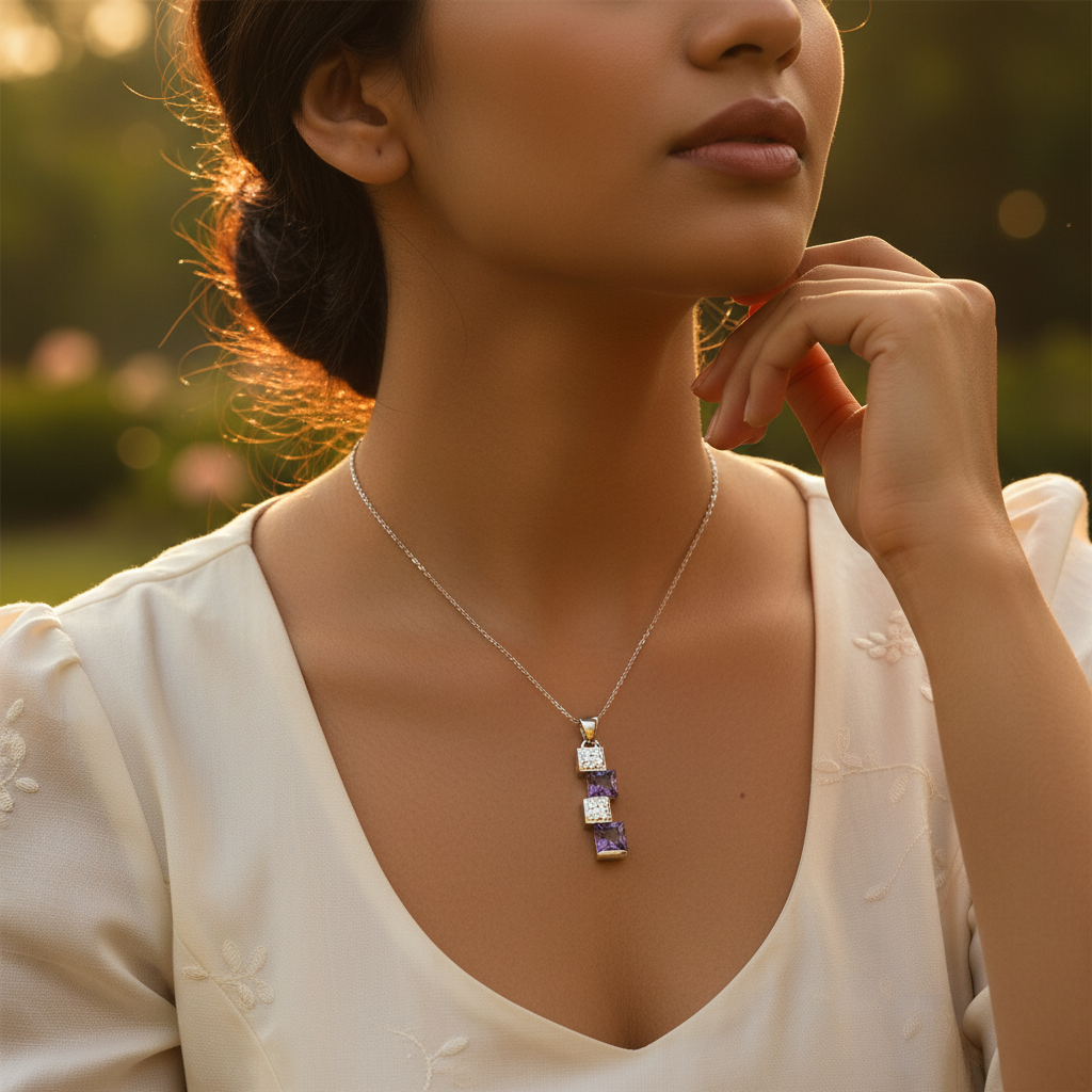 Silver Cubic Zirconia Pendant for Women | Fashion Jewelry