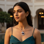 Load image into Gallery viewer, Silver Sapphire Cross Pendant for Women | Daily Wear Necklace
