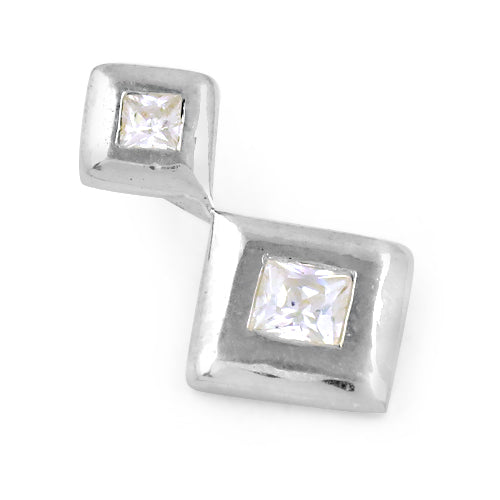 925 silver square cubic zirconia earrings for women | gift jewelry