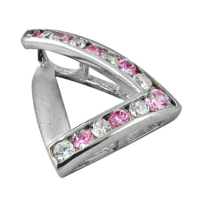 925 Silver Pink & White Gemstone Pendant for Women | Daily Wear