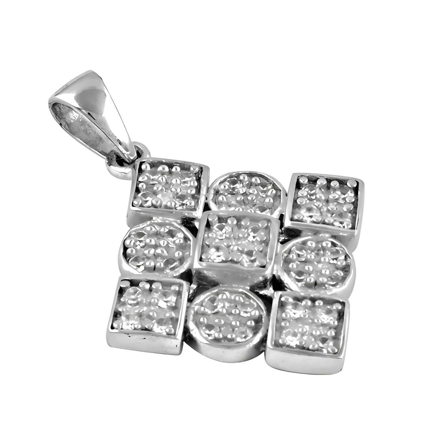 Precious Antique Cz Gemstone Silver Pendant