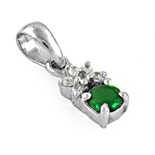 925 silver emerald pendant for women | daily wear gift