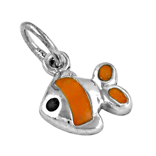 925 Silver Clownfish Charm Pendant | Enamel Jewelry for Women