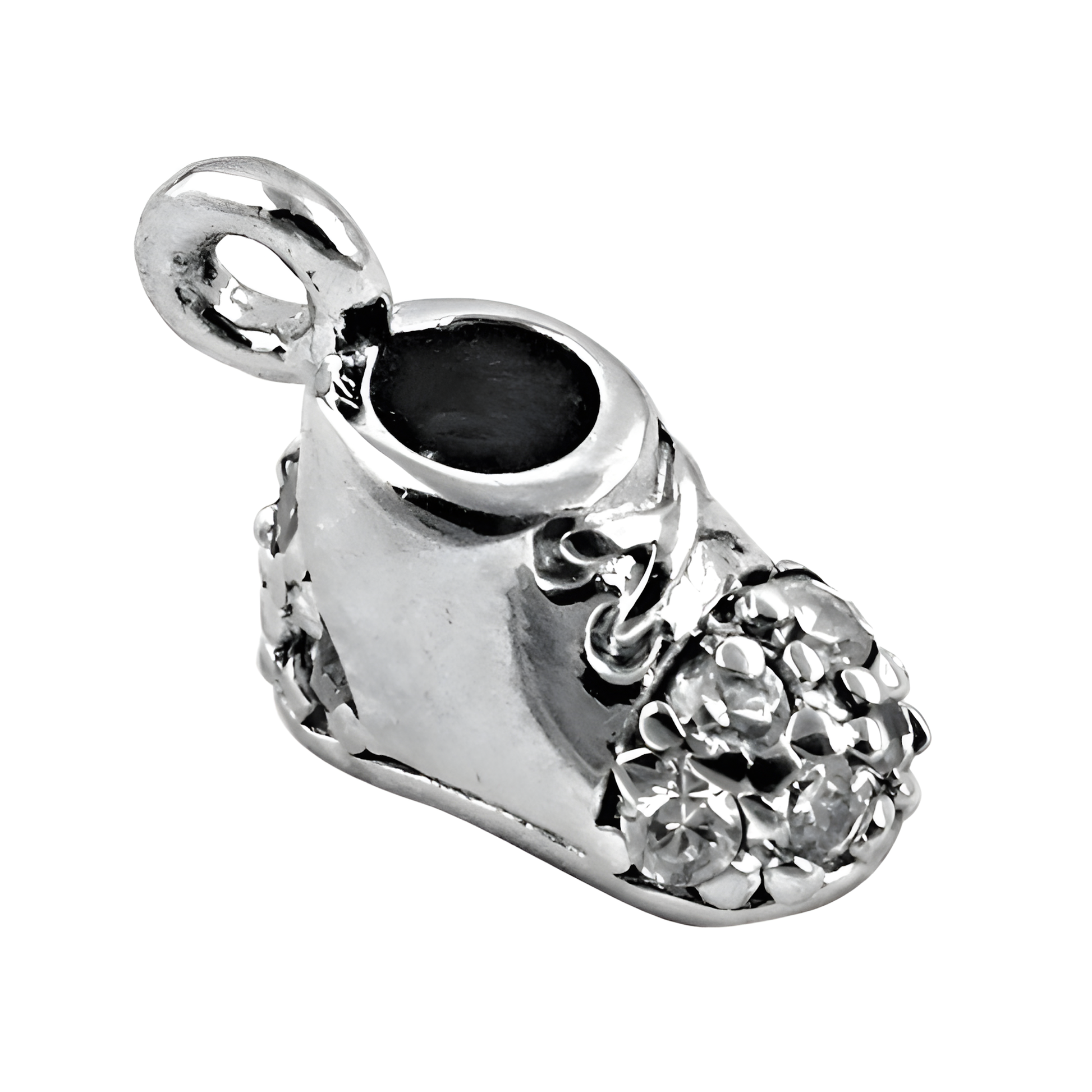 Antique Style Cz Gemstone Silver Pendant