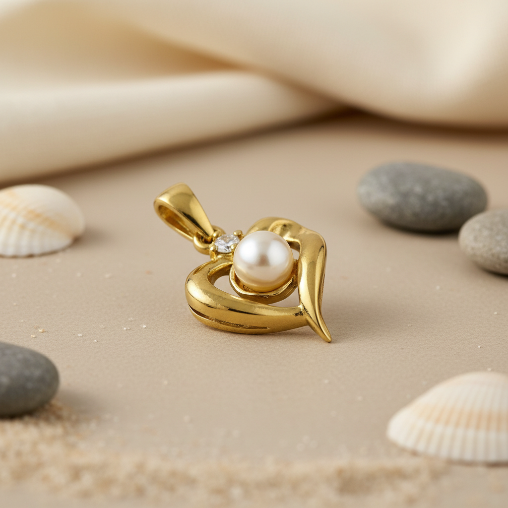 gold plating Pearl Heart Pendant for Women | Elegant Jewelry