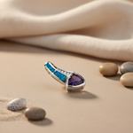 将图像加载到图库查看器中， 925 Silver Opal &amp; Amethyst Pendant for Women | Gemstone Jewelry
