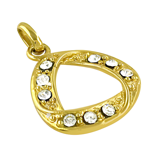 Stylish Gold Plated Cz Gemstone Silver Pendant