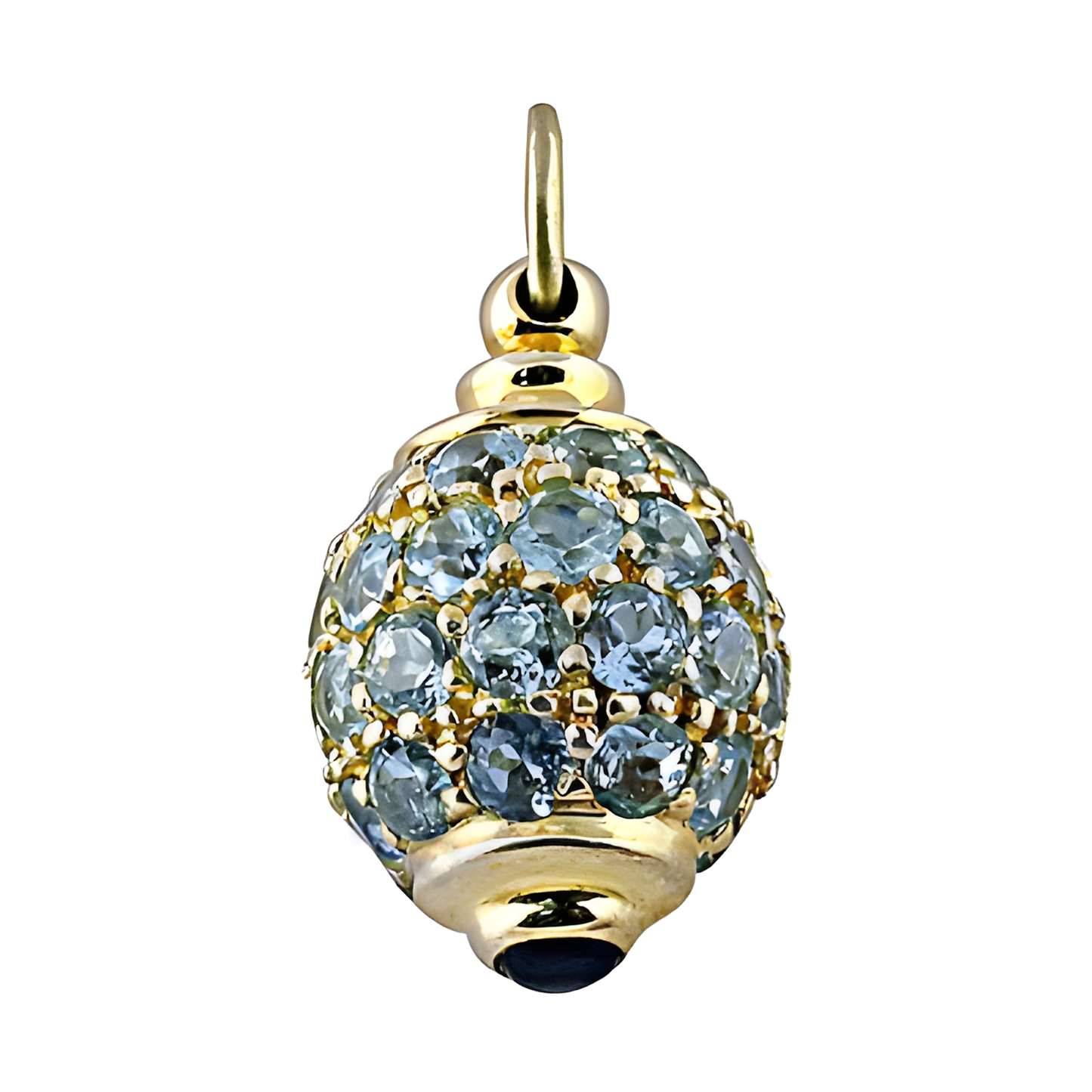 Trendy Blue Cubic Zirconia Gemstone Gold Plated Silver Pendant - Shop Now