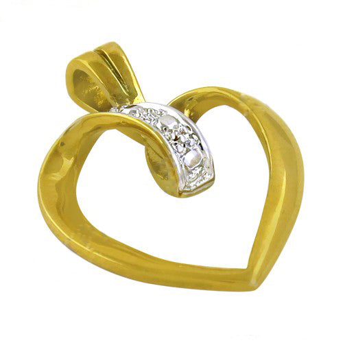 gold plating Heart Diamond Pendant for Women | Elegant Jewelry Gift