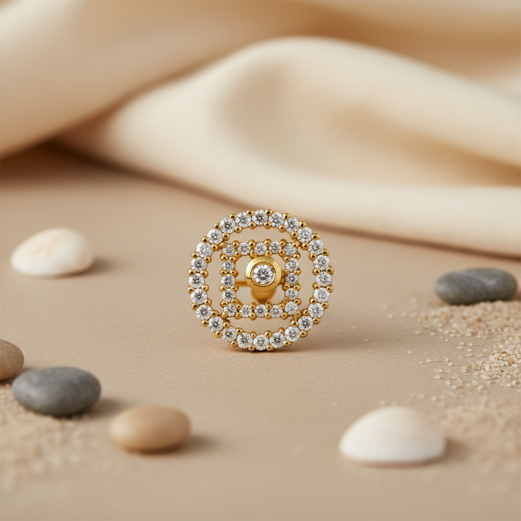 gold plating Diamond Halo Pendant for Women | Fine Jewelry Gift