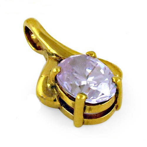 gold plating Oval Stone Pendant for Women | Daily Wear Necklace