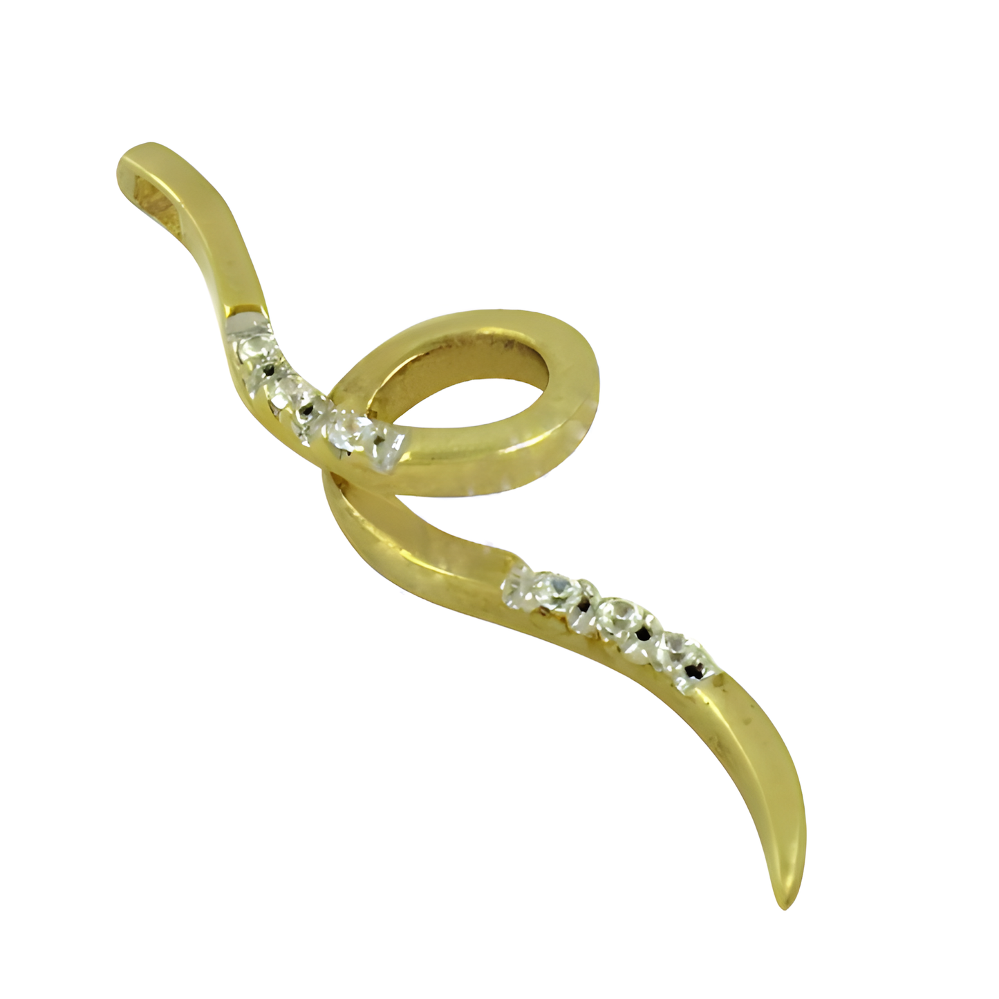 Gold Plated Silver Snake Style CZ Pendant - Elegant Jewelry for Women