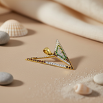 Load image into Gallery viewer, gold plating Triangle Pendant Necklace with Gemstones | Fashion Jewelry
