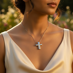 将图像加载到图库查看器中， Silver Cross Pendant with Cubic Zirconia | Women's Jewelry Gift
