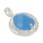 将图像加载到图库查看器中， 925 Sterling Silver Chalcedony Pendant | Blue Gemstone Jewelry
