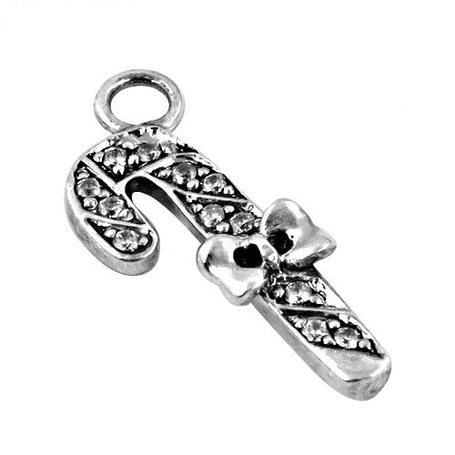 925 Silver Candy Cane Charm Pendant | Christmas Jewelry Gift