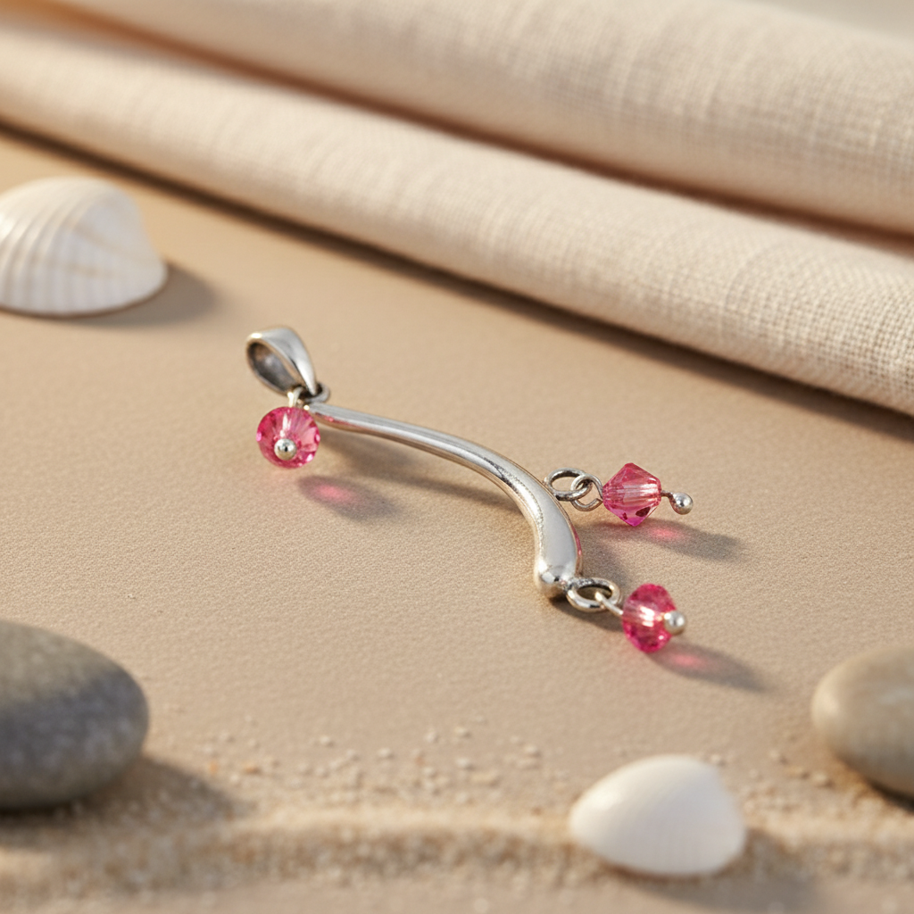 925 Silver Pink Crystal Pendant for Women | Fashion Jewelry