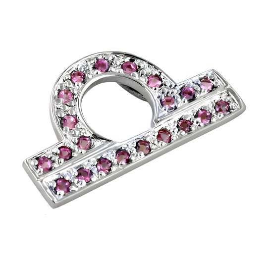 Stylish Pink Cubic Zirconia Gemstone Silver Pendant