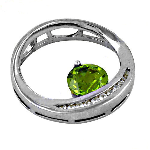 925 silver peridot pendant necklace | green gemstone jewelry