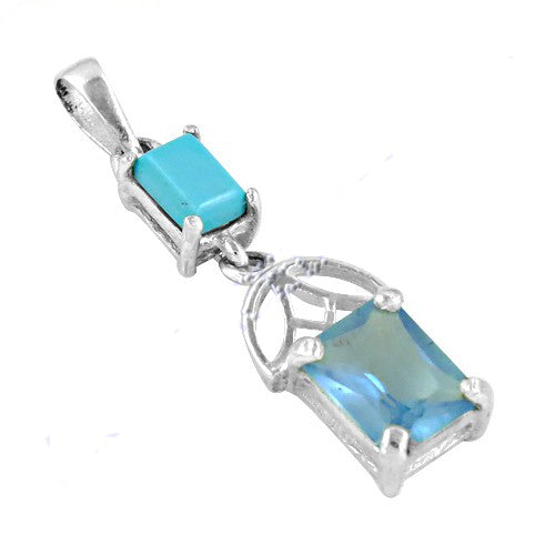 925 Silver Blue Gemstone Pendant for Women | Modern Jewelry