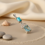 将图像加载到图库查看器中， 925 Silver Blue Gemstone Pendant for Women | Modern Jewelry
