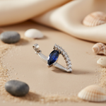 将图像加载到图库查看器中， 925 Silver Sapphire &amp; Diamond Pendant for Women | Gift Jewelry
