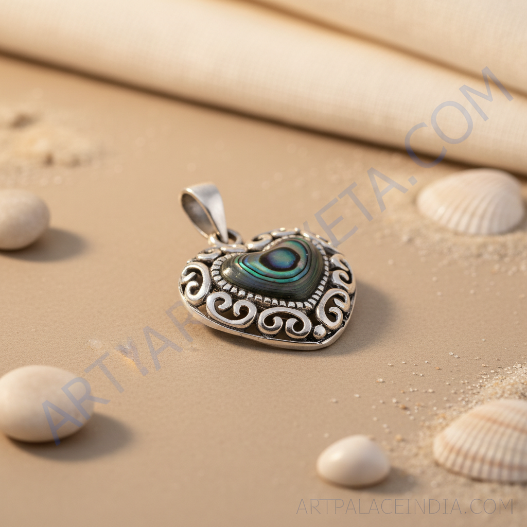 925 Silver Abalone Heart Pendant | Women's Necklace Gift