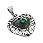 Load image into Gallery viewer, 925 Silver Abalone Heart Pendant | Women's Necklace Gift
