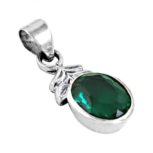 925 Silver Green Gemstone Pendant for Women | Gift Jewelry