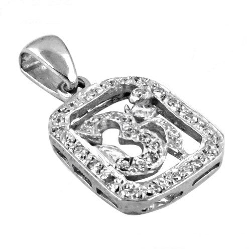 925 Silver Om Pendant for Women | Diamond Accent | Religious Jewelry
