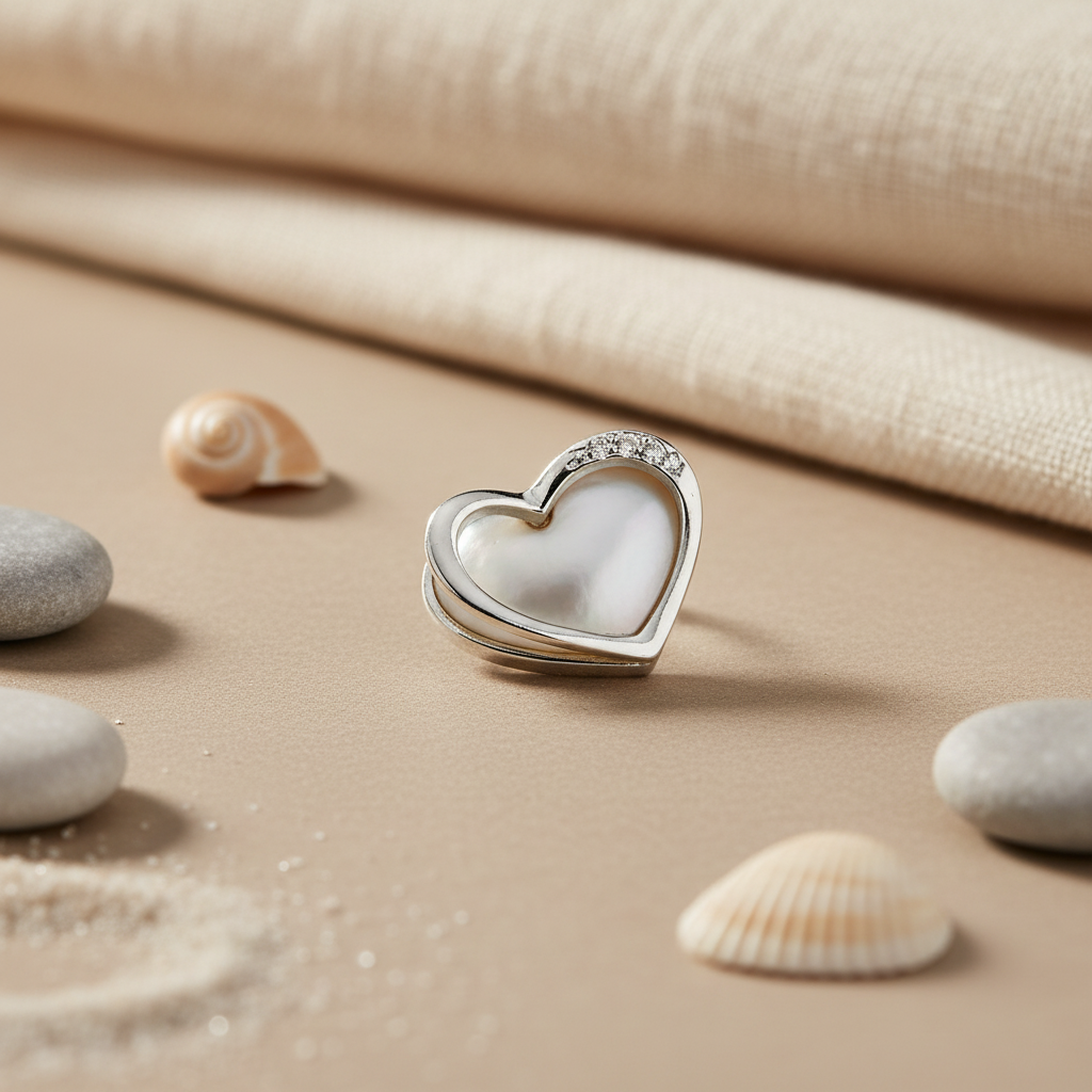 Silver Heart Pearl Pendant for Women | Daily Wear Necklace