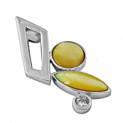 Silver pendant with yellow gemstones | unique jewelry for women