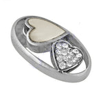 将图像加载到图库查看器中， Silver Heart Ring with Crystal Accents for Women | Fashion Jewelry
