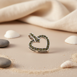 将图像加载到图库查看器中， 925 Silver Heart Pendant Necklace | Green Gemstone Jewelry

