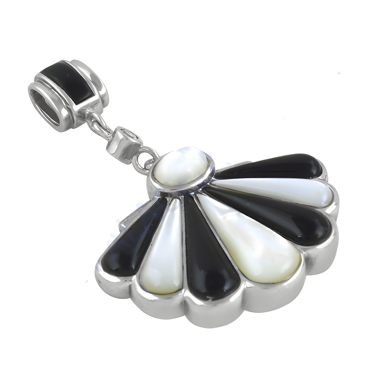 New Arrival Black Onyx, Ziconia & Pearl Silver Pendant