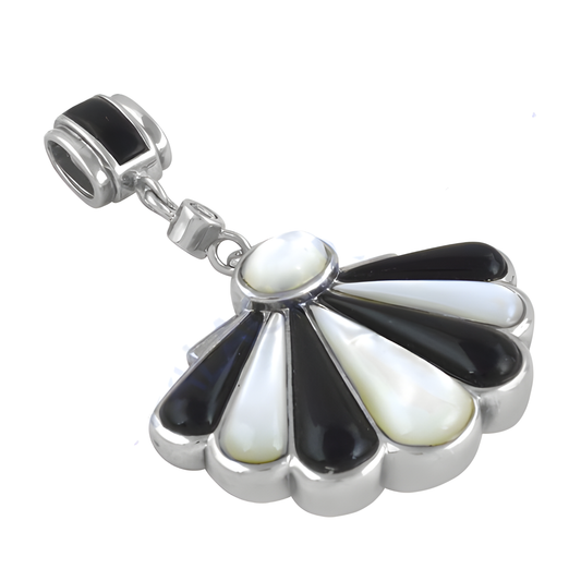 New Arrival Black Onyx, Ziconia & Pearl Silver Pendant