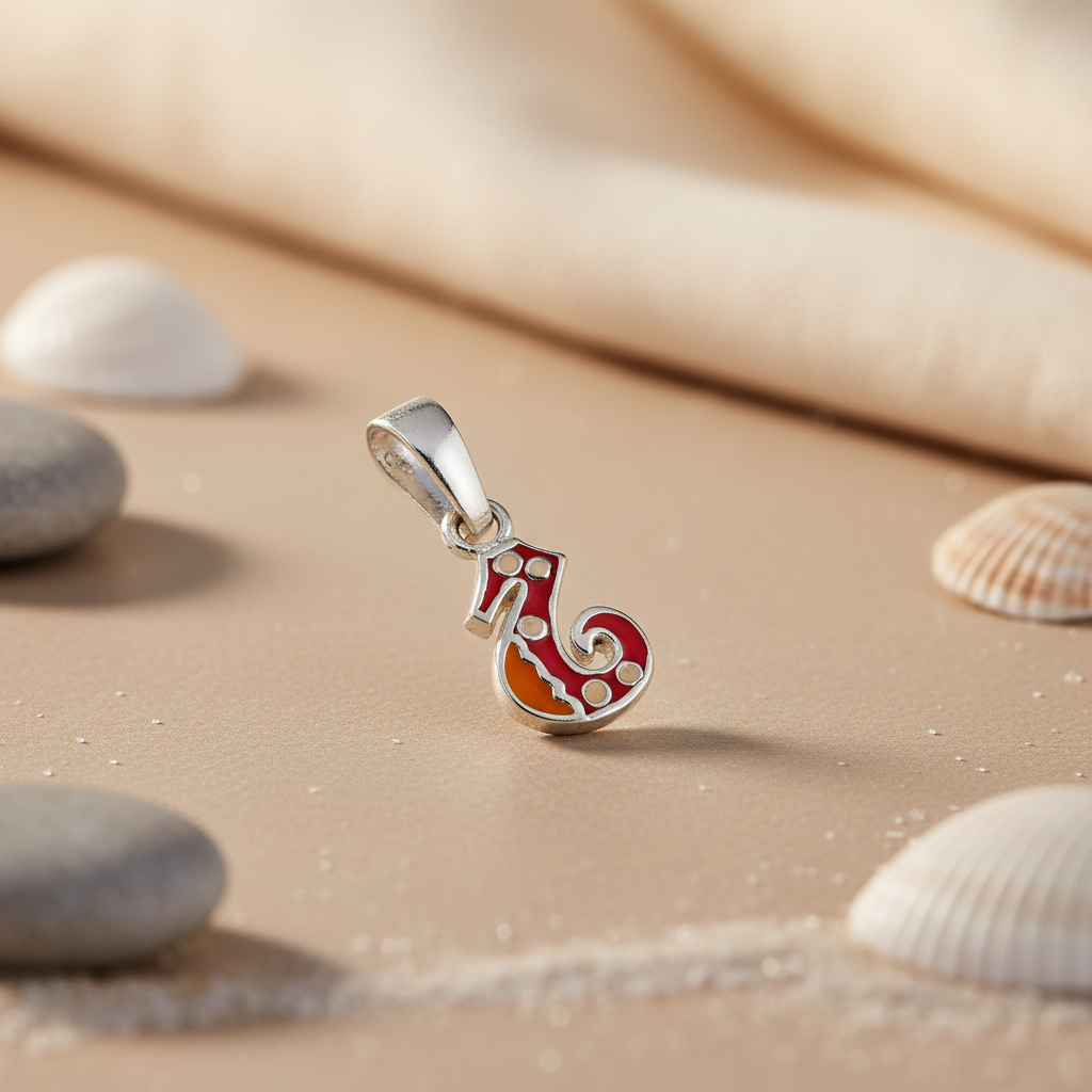 925 Silver Enamel Number 5 Pendant for Women | Charm Jewelry