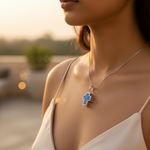 将图像加载到图库查看器中， 925 Silver Blue Stone Cross Pendant for Women | Religious Jewelry
