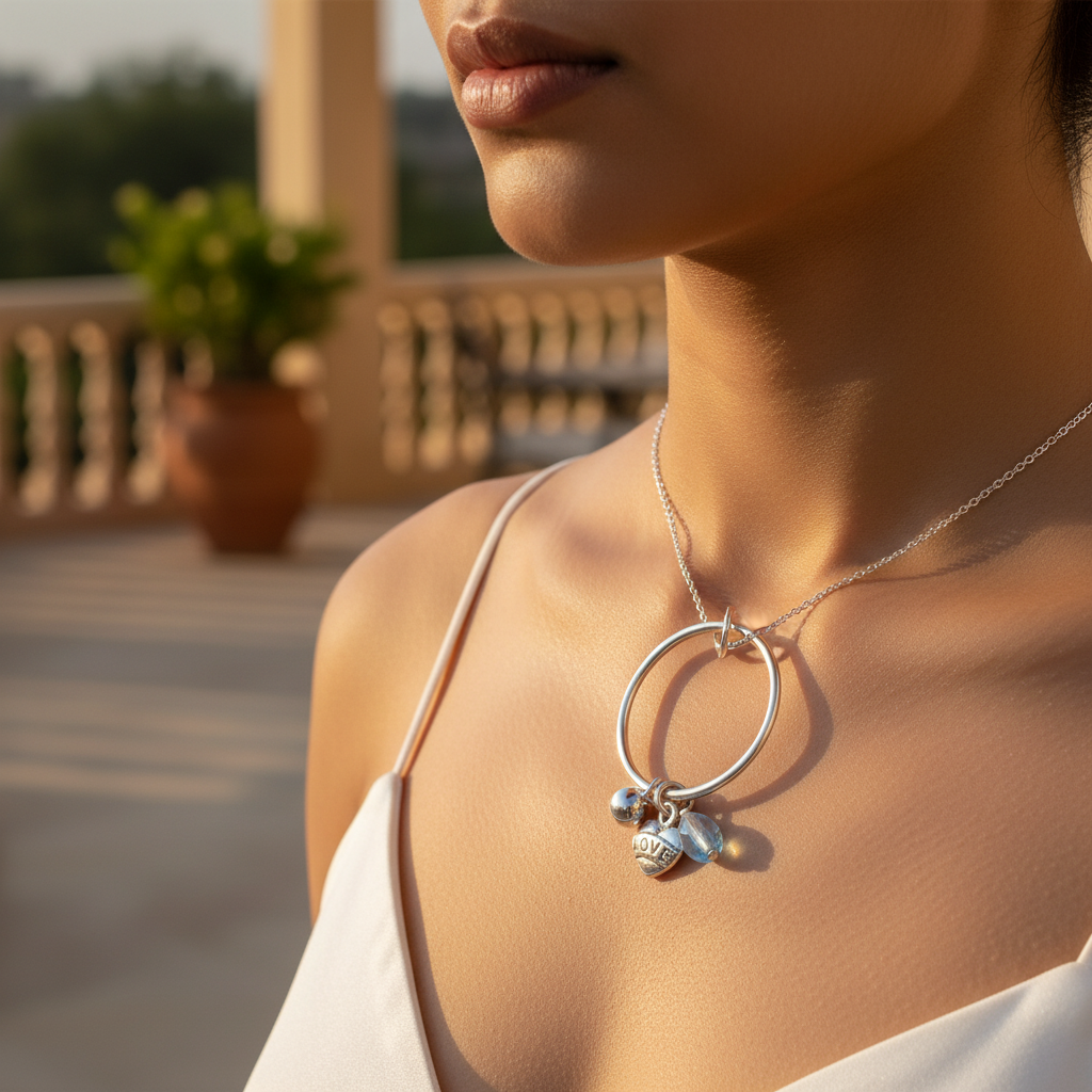 Silver Heart Charm Keychain for Women | Love Gift