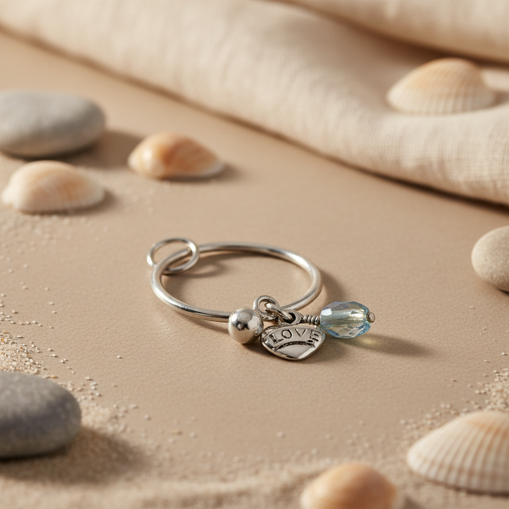 Silver Heart Charm Keychain for Women | Love Gift