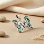 Load image into Gallery viewer, 925 Silver Abalone Shell Butterfly Pendant | Women&#39;s Jewelry Gift
