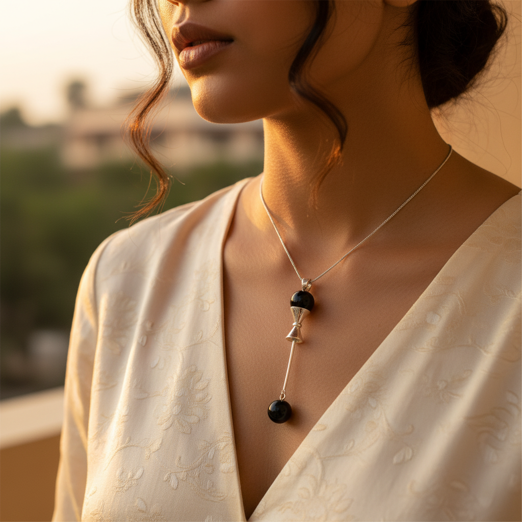 925 Sterling Silver Black Onyx Pendant for Women | Daily Wear