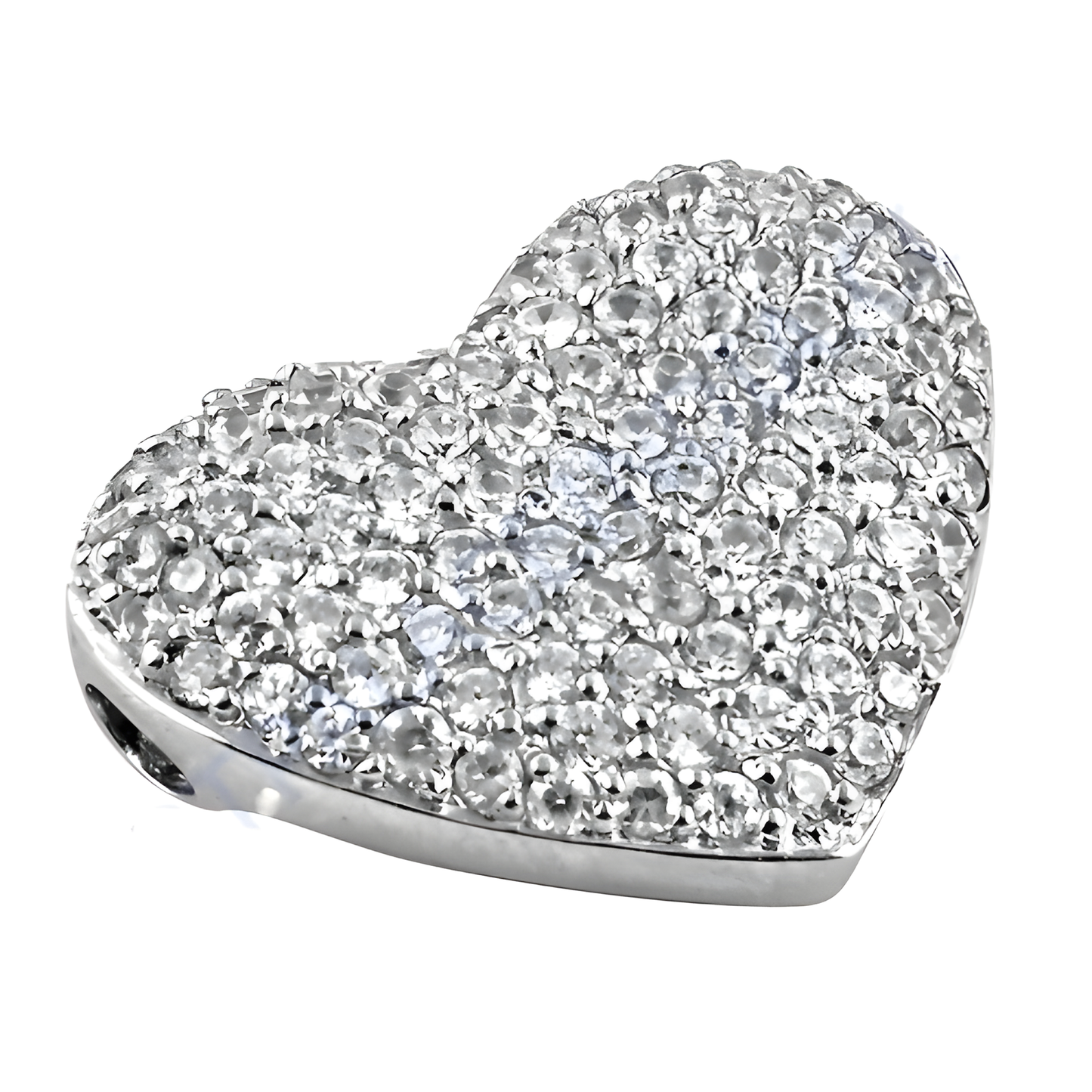 Charming Heart Style Cz Gemstone Silver Pendant