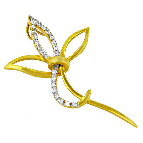 Gold plating crystal dragonfly brooch | women's fashion jewelry