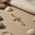 Load image into Gallery viewer, gold plating Dagger Pendant Necklace with Cubic Zirconia | Women's Gift
