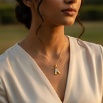 将图像加载到图库查看器中， gold plating Diamond Letter A Pendant | Personalized Jewelry Gift
