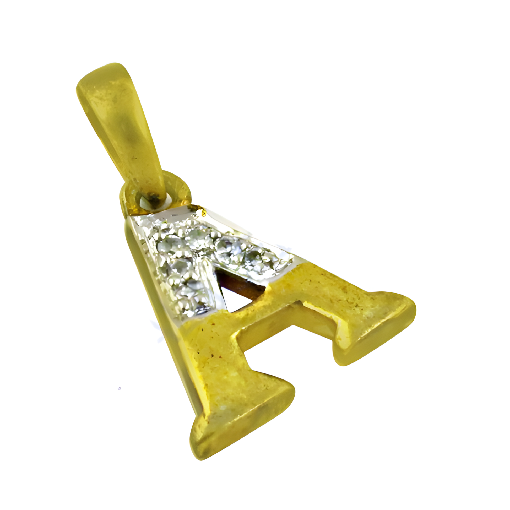 Cute Alphabet Cz Gemstone Gold Plated Silver Pendant