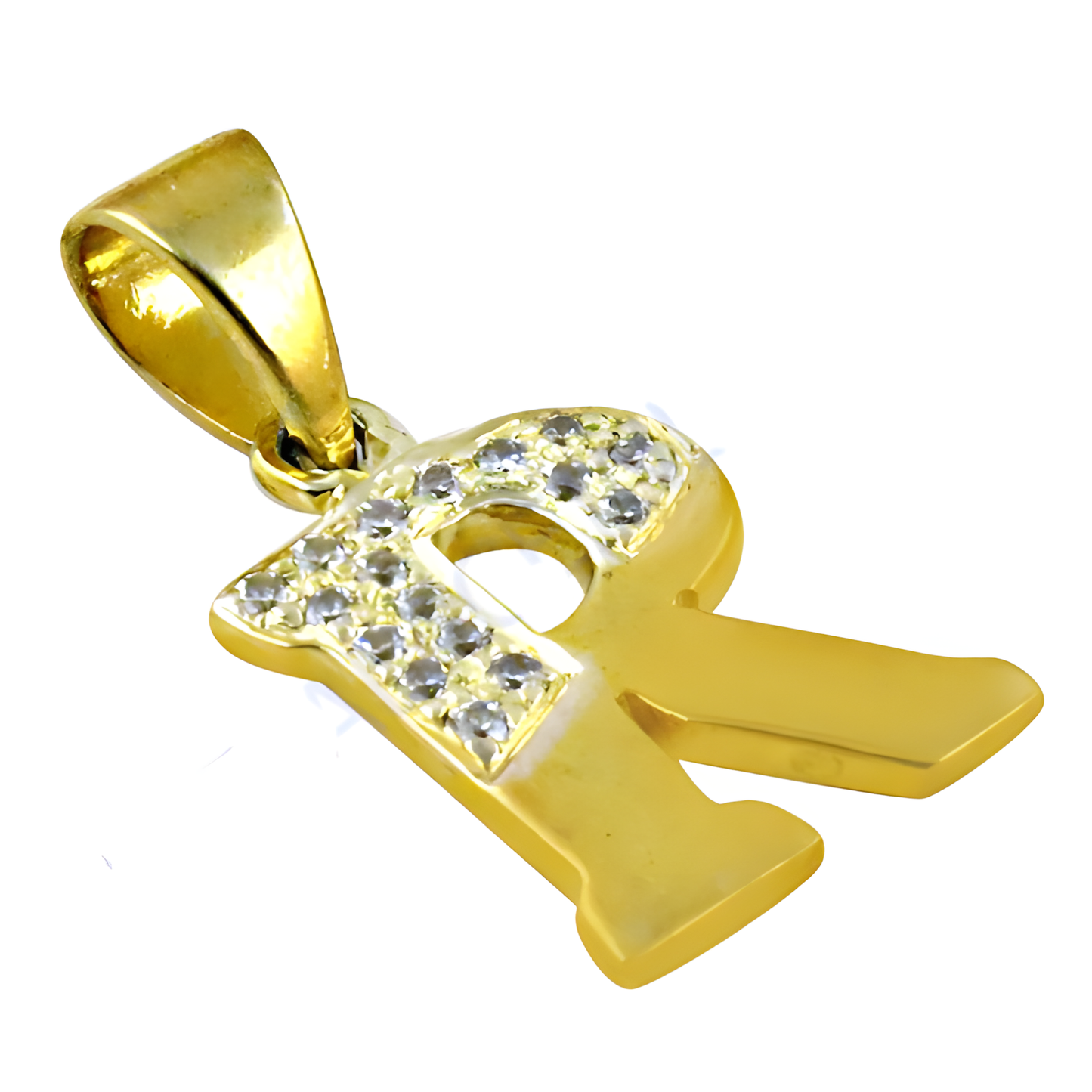 Fashion Jewelry Cz Gold Plated Silver Alphabet Pendant