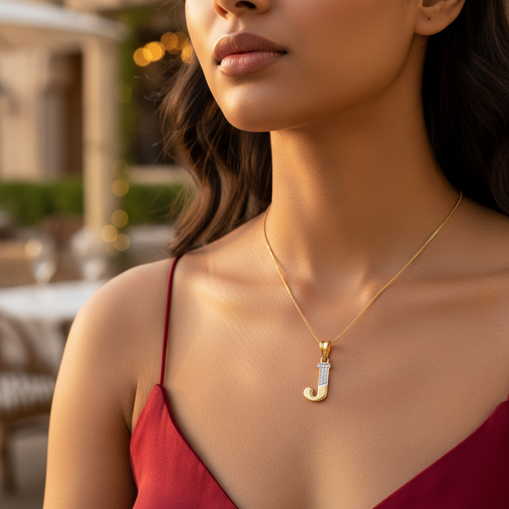 gold plating Diamond Initial Pendant for Women | Personalized Jewelry