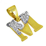 将图像加载到图库查看器中， gold plating Diamond Initial M Pendant | gold plating Letter Necklace for Women
